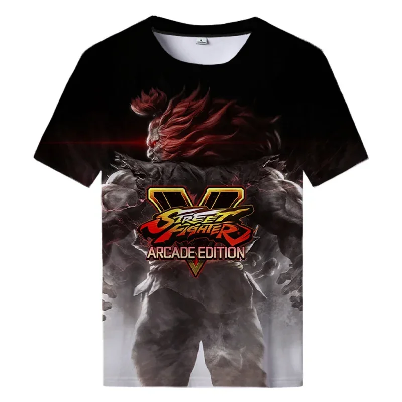 New Street Fighter Game 3D Printed T-shirt Summer Street Wear Crew Collar Short Sleeved Casual Oversized Men\'s Quick-drying Top