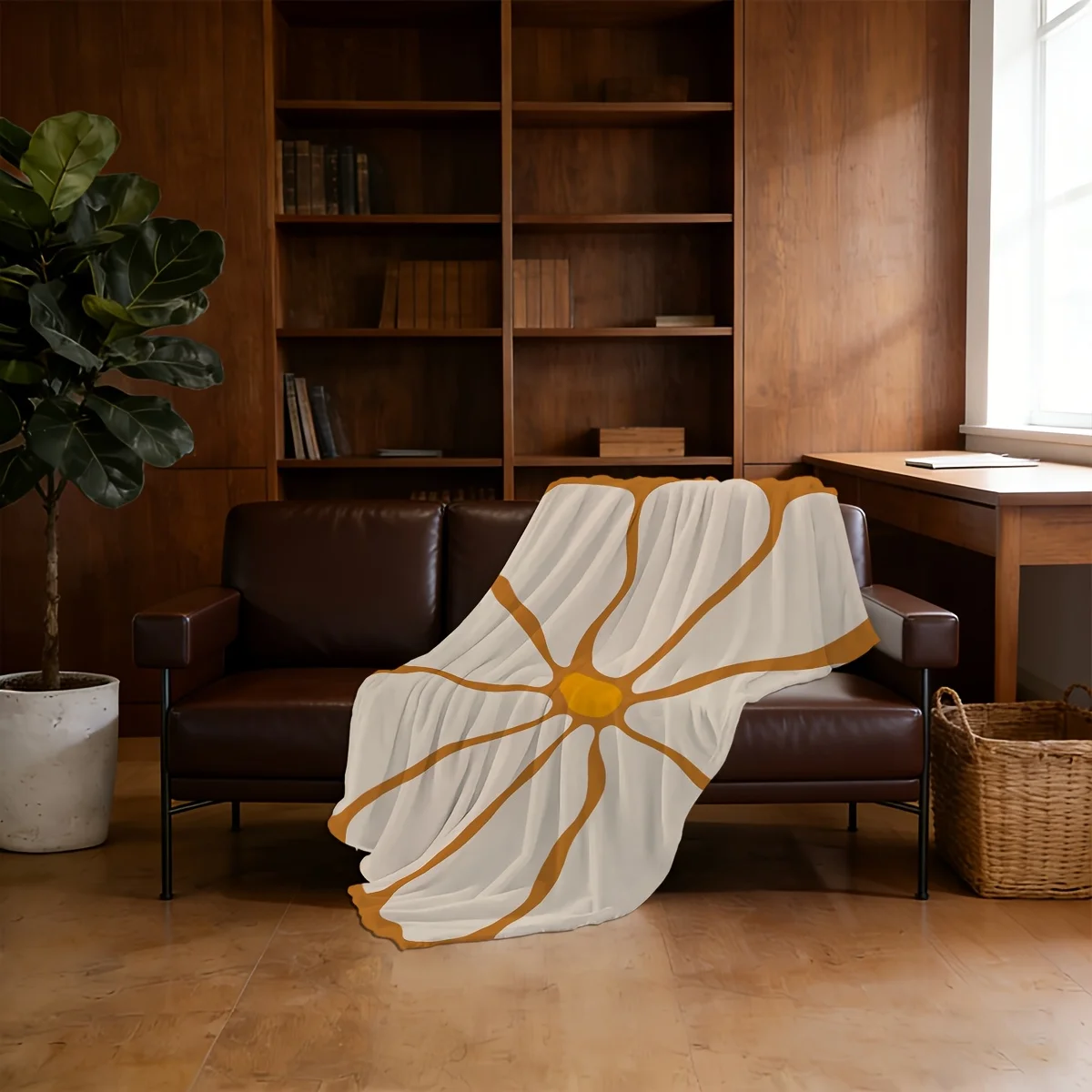Boho Floral Sun Ray Pattern Throw Blanket Cozy Living Room Decor Aesthetic Throw for Couch Bed