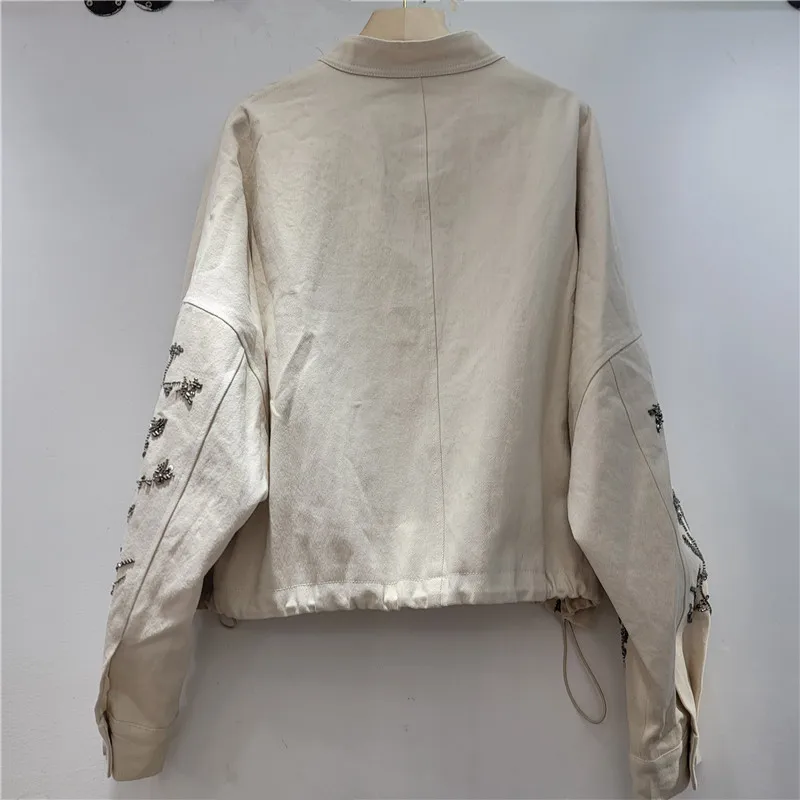 Print Jackets Women Short Coat Long Sleeve Spliced Zipper Jacket Cardigan Casual Stand Collar Coats Streetwear Y2k Autumn 2026