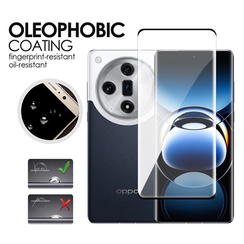 For OPPO Find X7 Ultra Glass For Find X7 X6 X5 Pro Tempered Glass 3D Full Cover Curved Screen Protector For Find X7 Lens Film