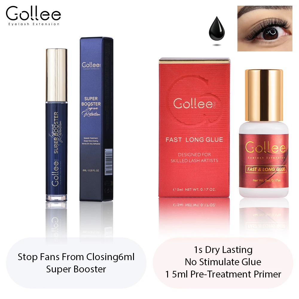 

Праймер для наращивания ресниц Gollee и набор фиксаторов 0,5 с, быстросохнущий, стойкий клей для наращивания ресниц, праймер, усилитель глубокого очищения масла