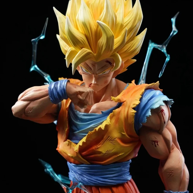 Dragon Ball 30cm Super Saiyan 2 Son Goku versión Premium figura de acción iluminada modelo de Anime juguete con Base adorno para el hogar regalo para niño
