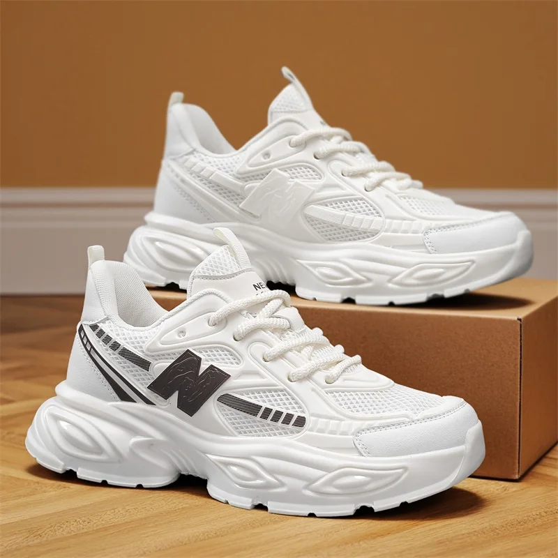 

Men Sports Shoes Fashion Mesh Breathable Lace Up Summer Running Shoes 2025 New Comfortable Outdoor Walking Tennis Shoes