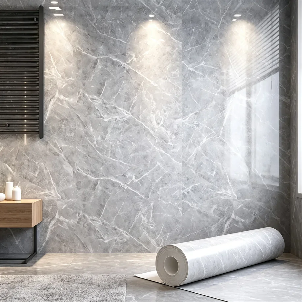 Marble Wallpaper Peel and Stick Waterproof Vinyl Decor Paper Removable Sticker for Kitchen Bathroom Cabinet Home Decor