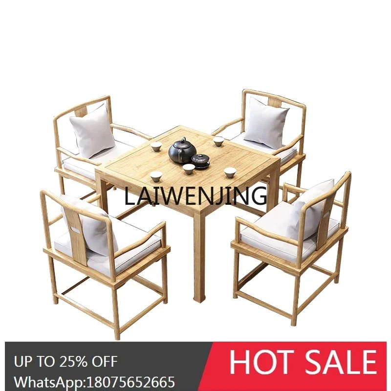 LYY solid wood eight immortals table new Chinese square tea table tea house chess and card table and chair combination