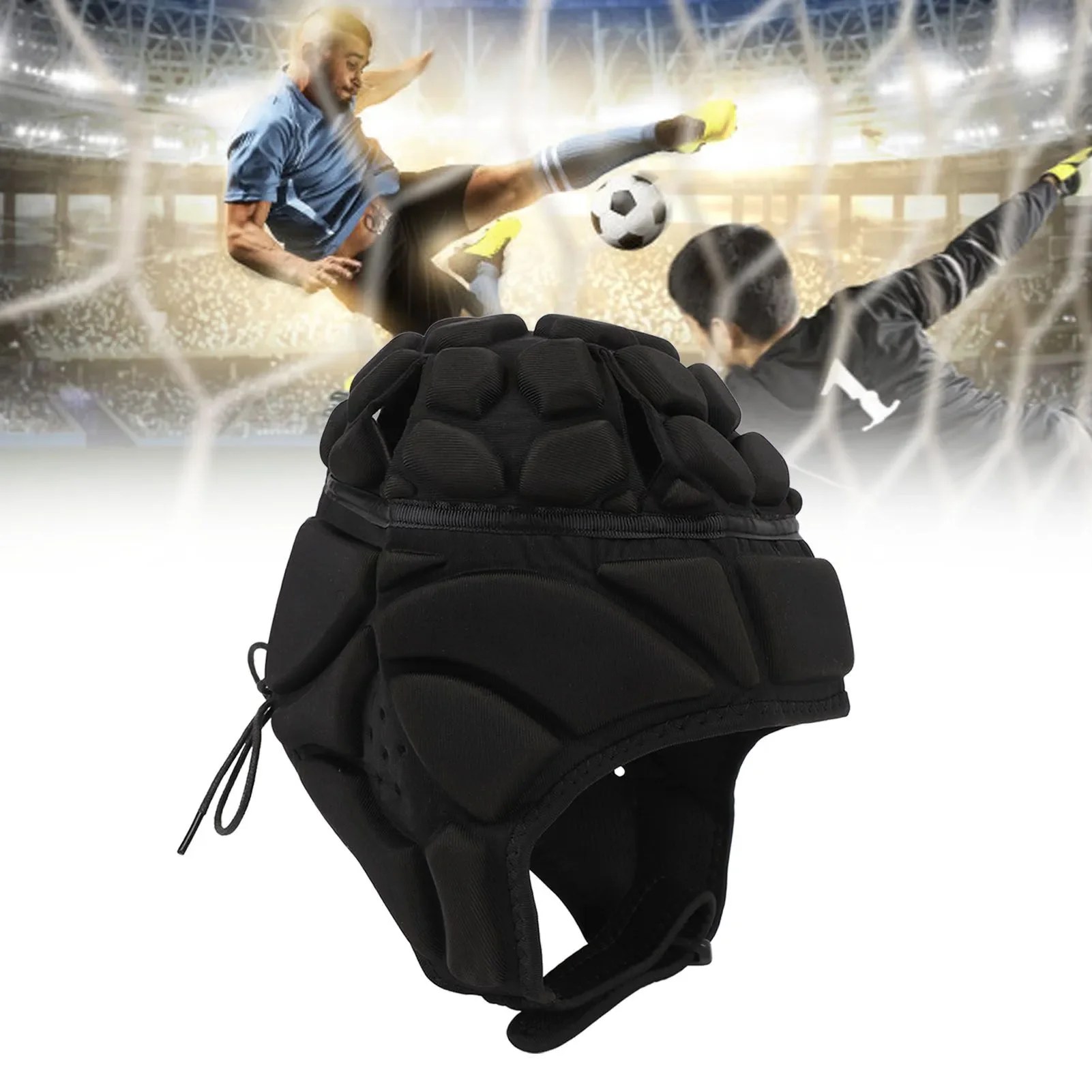 Rugby Helmet Protective Helmet EVA Soft Shell Headguard Headgear for Soccer Cap Head Protector for Kids Youth Football Visor
