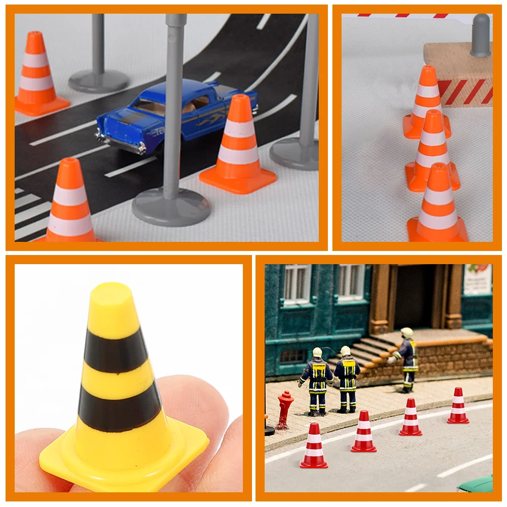 Brinquedo de sinal de trânsito, adereços de simulação de bloqueio de estrada, mini cones, modelo infantil, brinquedos de crosswalk