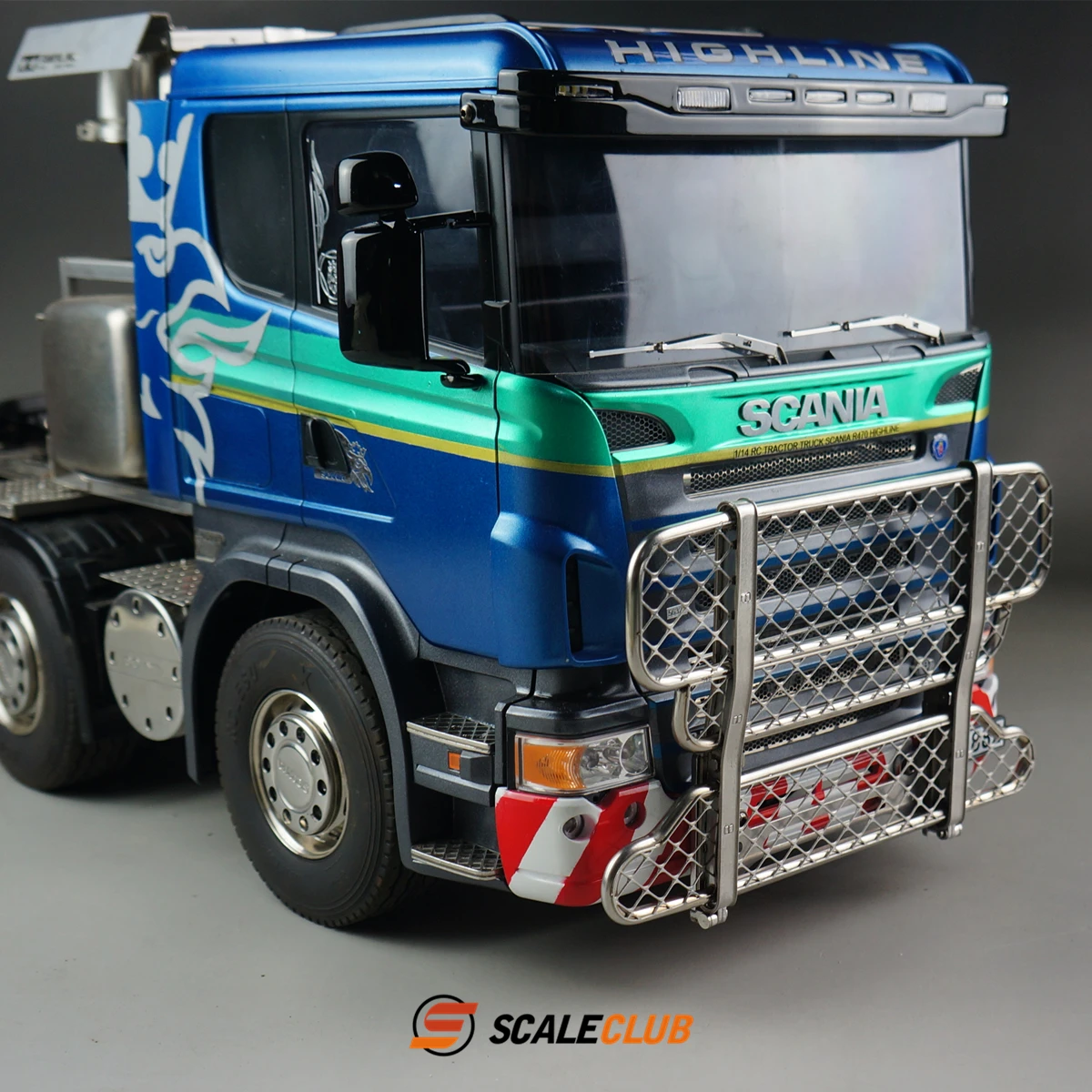 SCANIA-Aço Inoxidável Guarda Animal para Caminhão Trator RC, Brinquedos Modelo de Controle Remoto, Acessórios Do Carro, Escala 1:14, SCANIA