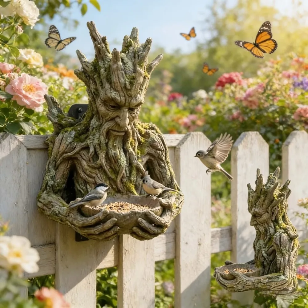 

Скульптура-кормушка для птиц в форме дерева: причудливая фигурка-дерево для сада с потайным креплением для ключа