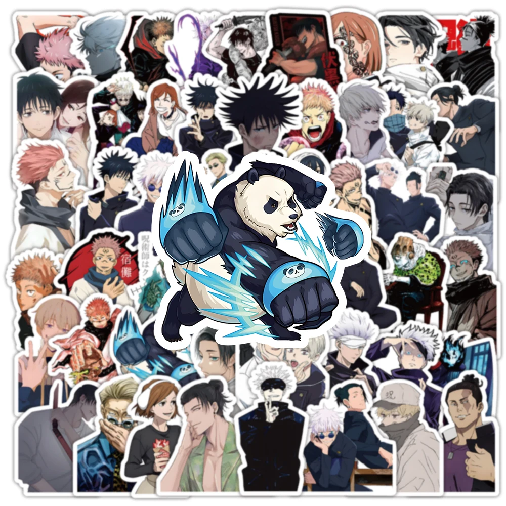 53pcs Jujutsu Kaisen Series Graffiti Stickers Suitable for Helmet Desktop Wall Decoration DIY Sticker Pack with Storage Box