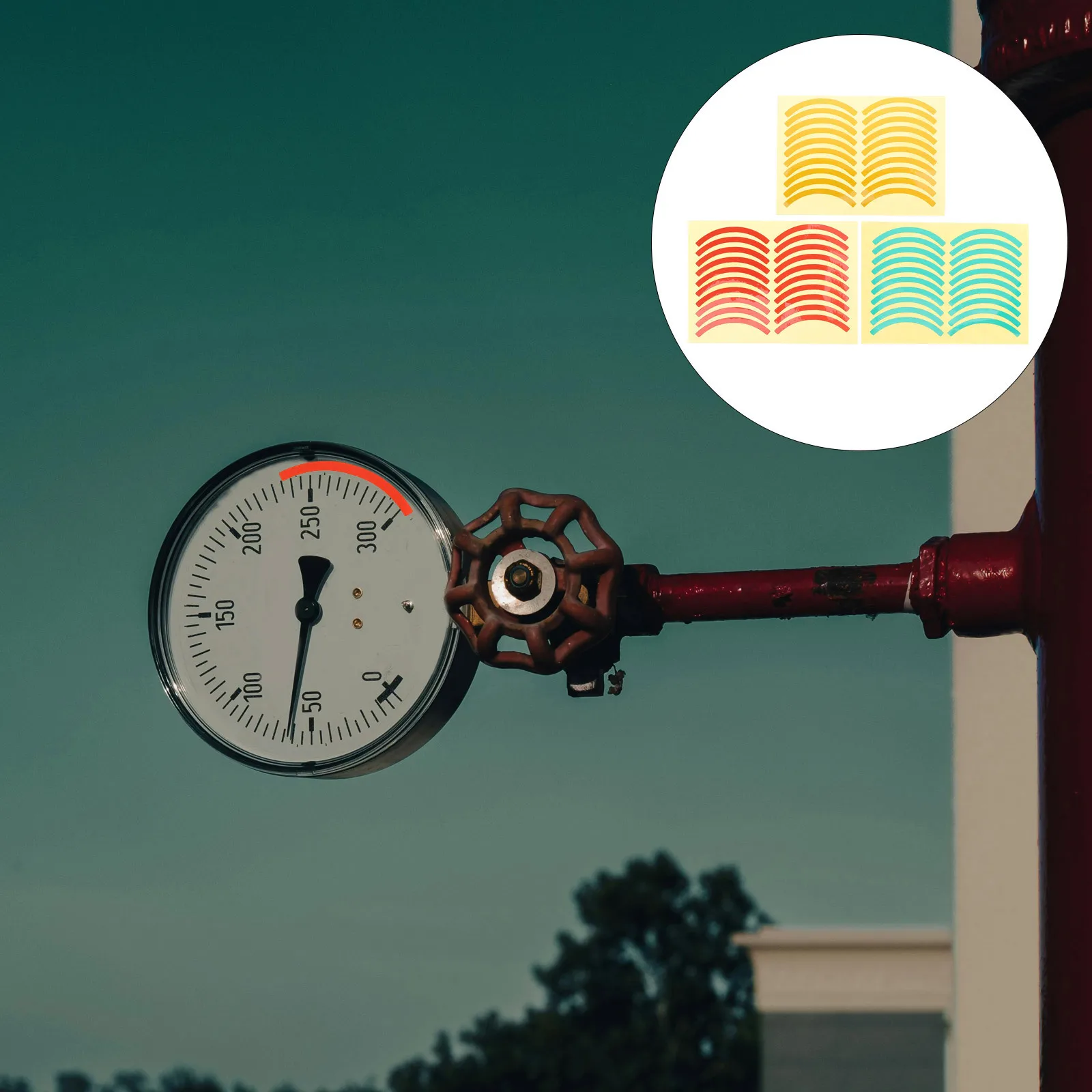 

60pcs Pressure Gauge Labels Sticker Set High Precision Adhesive Decals Polystyrene Easy Apply Universal Compatibility