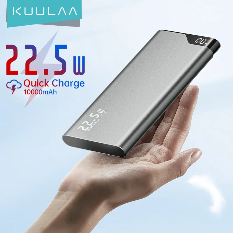 KUULAA 22.5W 10000mAh Power Bank Portable Charger PowerBank Fast Charging External Battery For iPhone 16 15 14 13 Xiaomi Samsung