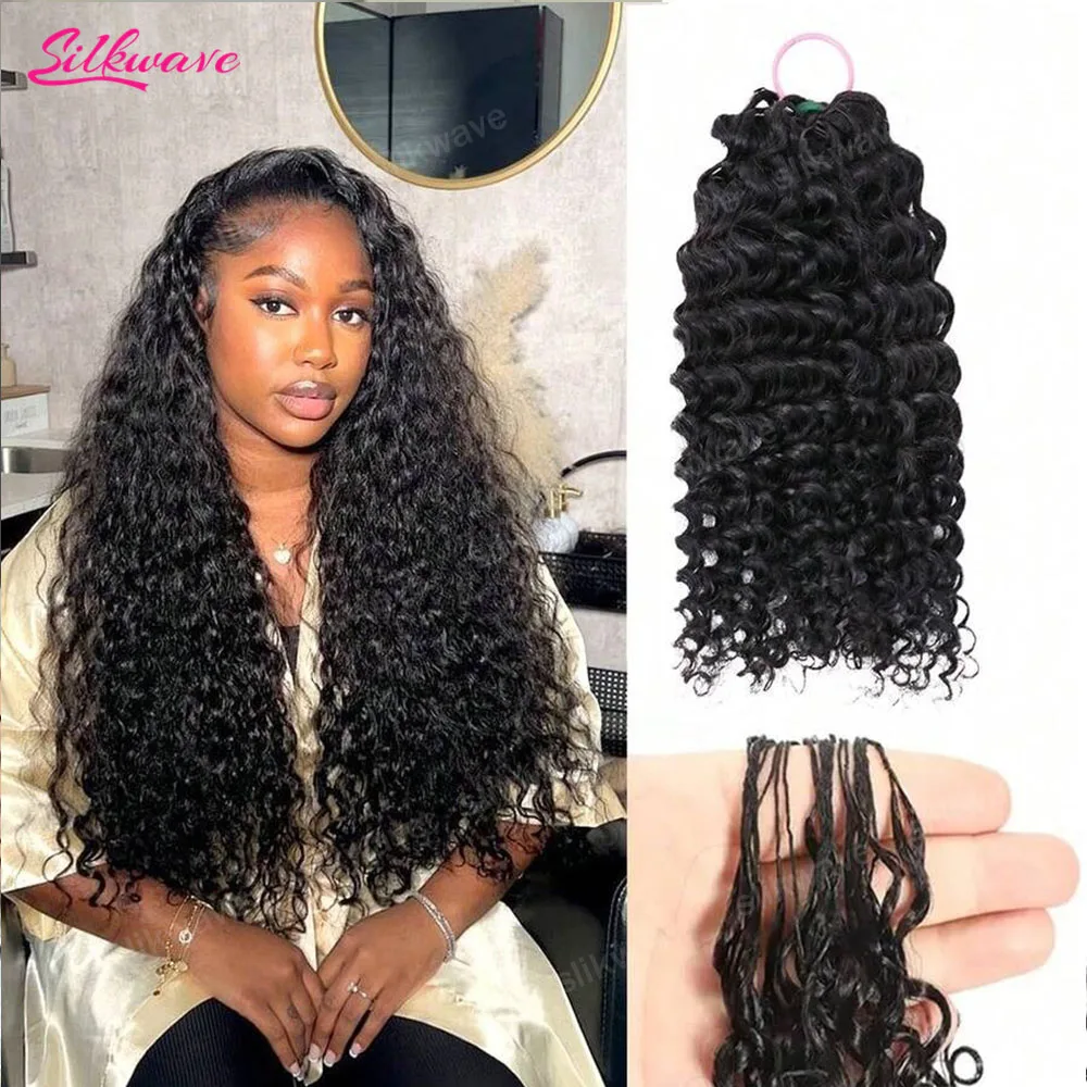 

240g Curly Crochet Human Hair Knotless Pre-Separated Crochet Feather Hair Extensions 30 32 Inch Curly Human Hair Wig For Women