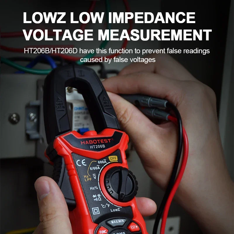 HT208 206 dijital kelepçe metre ncv\'deki 6000 sayımları True RMS yüksek hassasiyetli multimetre otomatik akım gerilim sıcaklık test cihazı