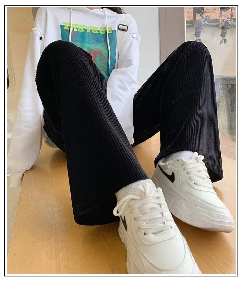 Koreaanse casual damesbroek lente herfst hoge taille wijde pijpen broek effen vrouwelijk casual chic streetwear Y2k kleding ezel