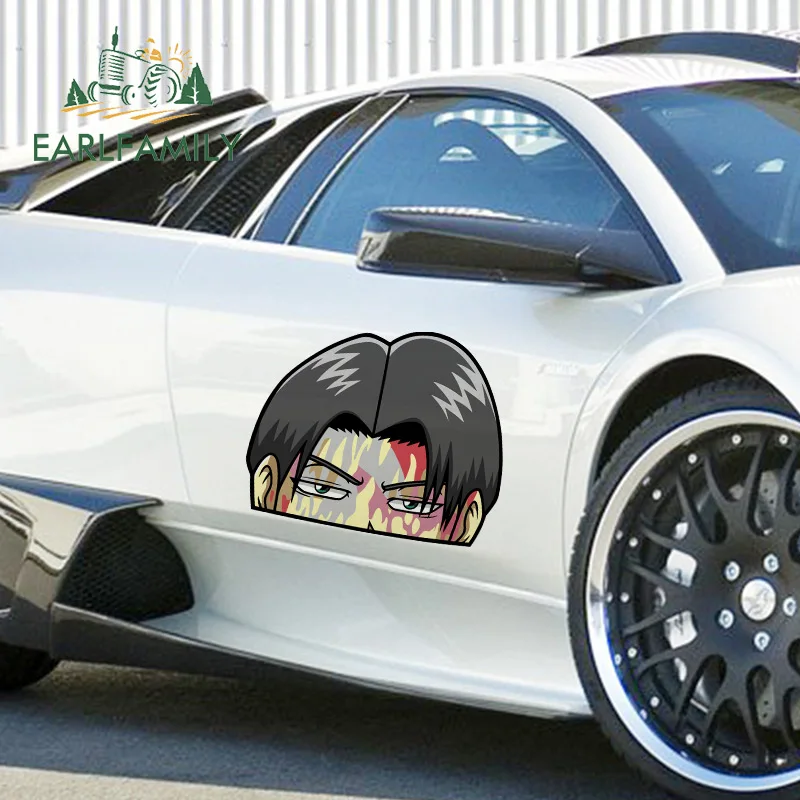

EARLFAMILY 43cm x 35.3cm For Levi Ackerman Peeker Fine Car Stickers Waterproof Decal Vinyl Material Scratch-Proof Decoration