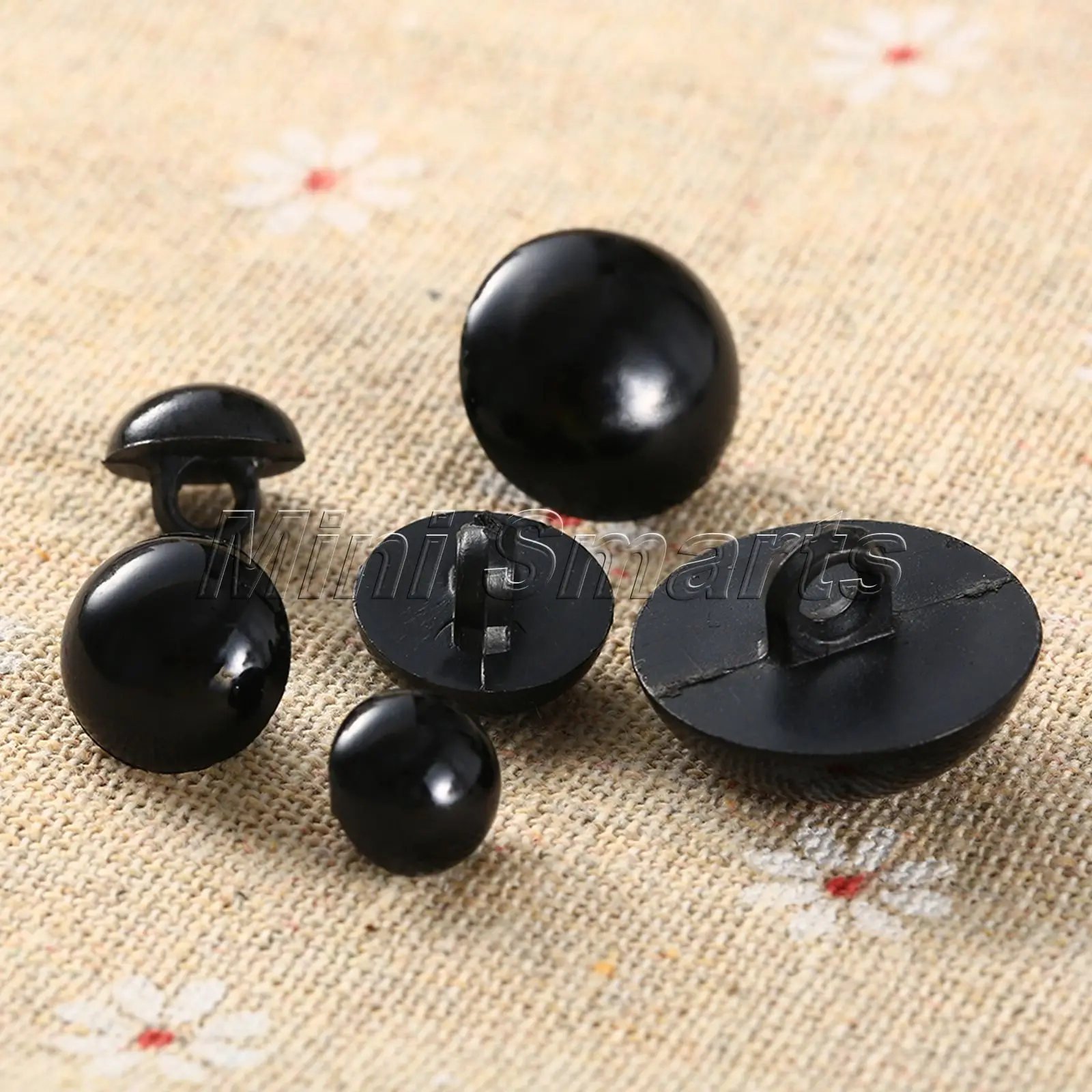 100x Round Buttons Shank Eyeball DIY Hand Doll Toy Eyes Nose Animal Sewing Button Decorations for Clothing 9-20mm