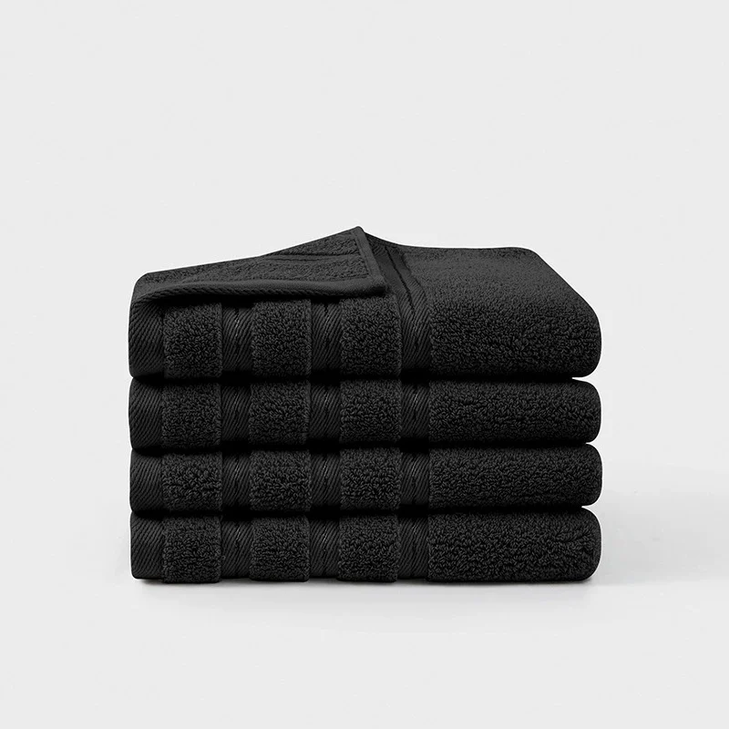 Pure Cotton Face Towel Terry Bathroom Strong Absorbent Soft Skin-friendly Adult Towels 35*75cm Black Color Drop Shipping 1pc