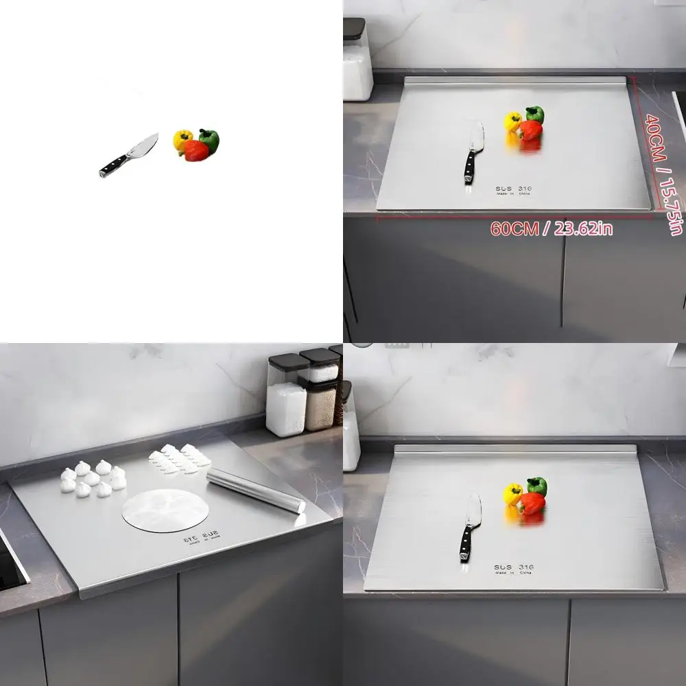 

Large 316 Stainless Steel Chopping Board for Kitchen - Ideal for Meat, Vegetables, Fruits, and Cheese (23.62x15.75in)