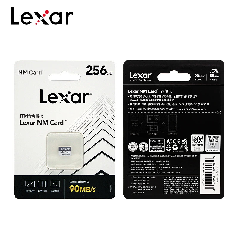 Original Lexar Ncard 128GB 256GB High Speed HUAWEI Nano Card Max up to 90MB/S NM Card Flash Memory Card for HUAWEI Phone Pad