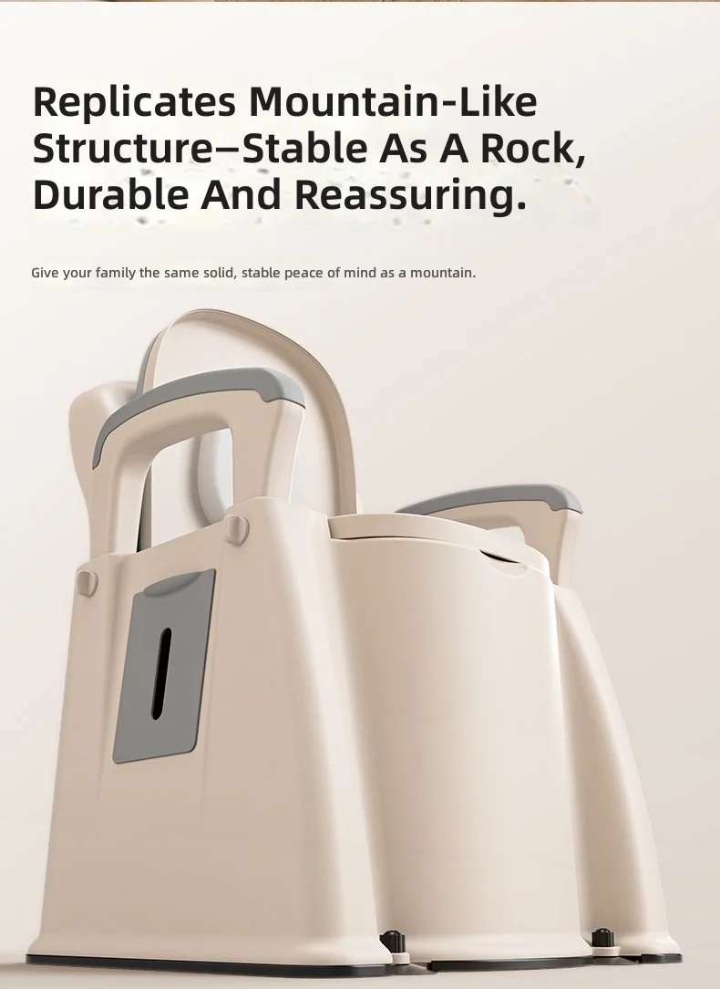 Raised Portable Commode Chair for Elderly & Pregnant, Indoor Home Toilet Stool with Removable Bucket, Adult Potty Seat