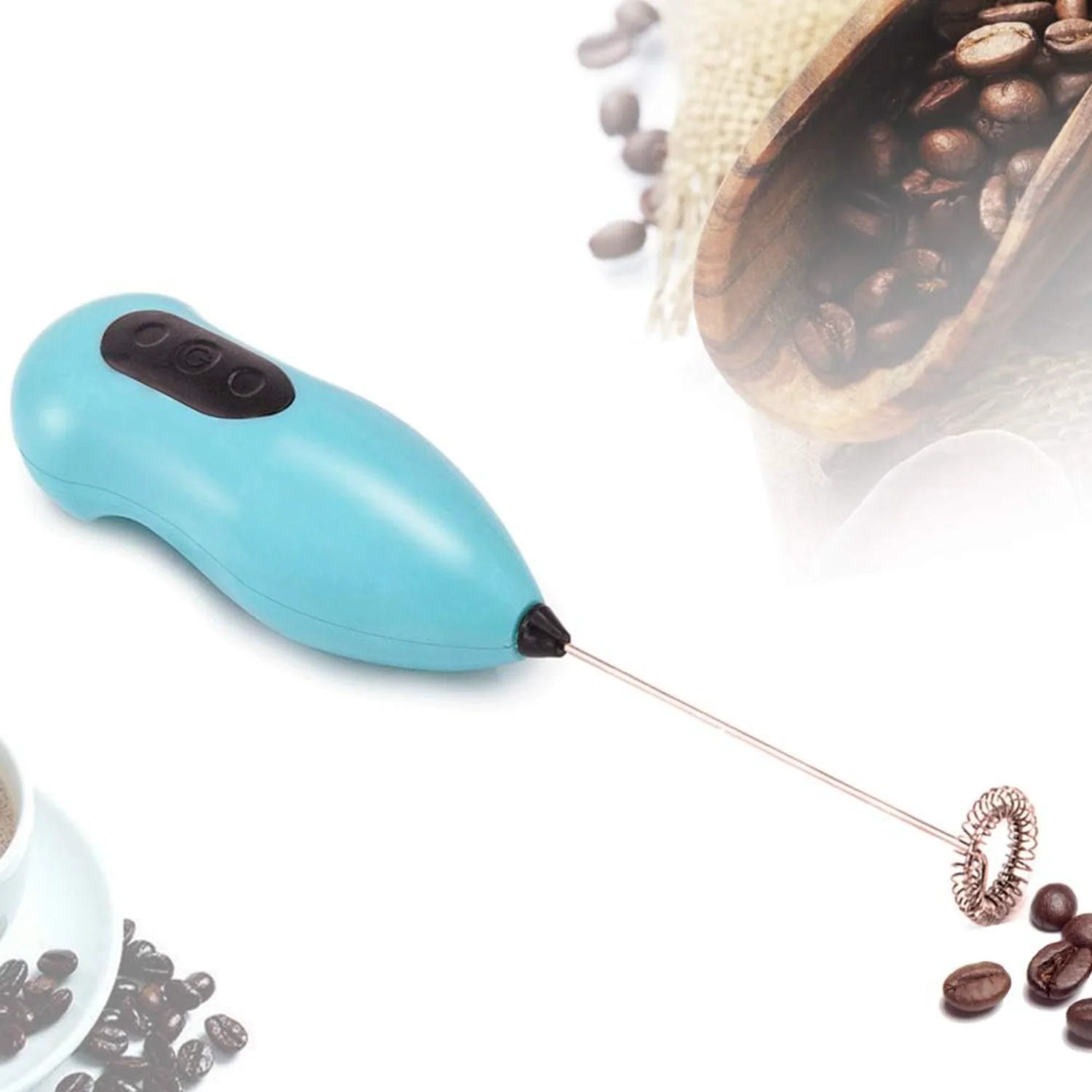 Milk Frother  Foam Maker - Battery Operated  Mini Foam, Coffee Frother with Stainless Steel Whisks for Milk, Coffee, Latte, Capp