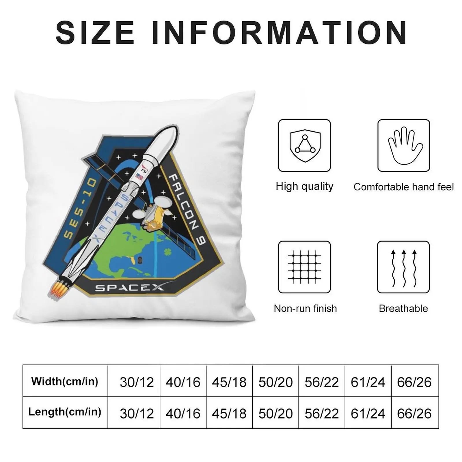 SES-10 Launch Team Logo Throw Pillow Elastic Cover For Sofa Sofa Cushions Christmas Covers For Cushions autumn pillowcase pillow