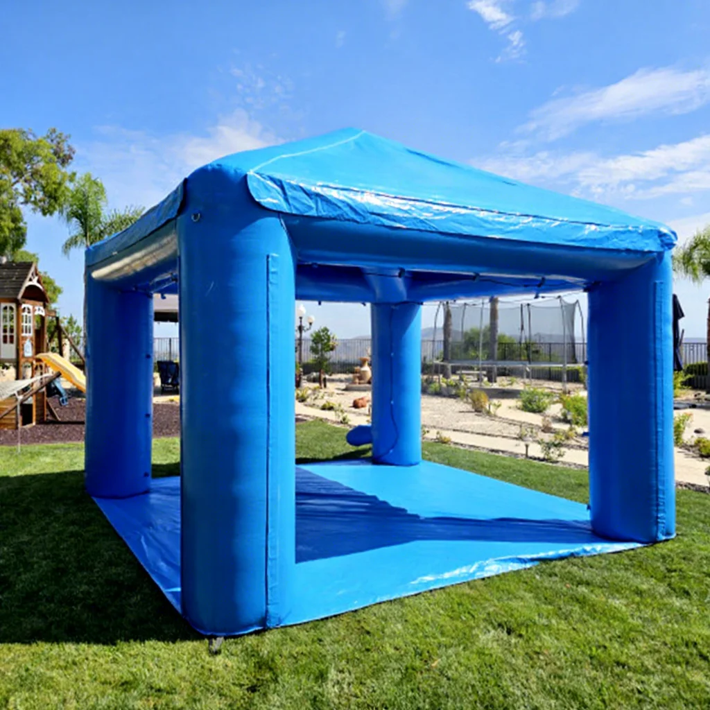 Blue Inflatable Misting Tent 13'x13' Summer Splash Commercial PVC Inflatable Tent Outdoor Advertising Gazebo for Event Party