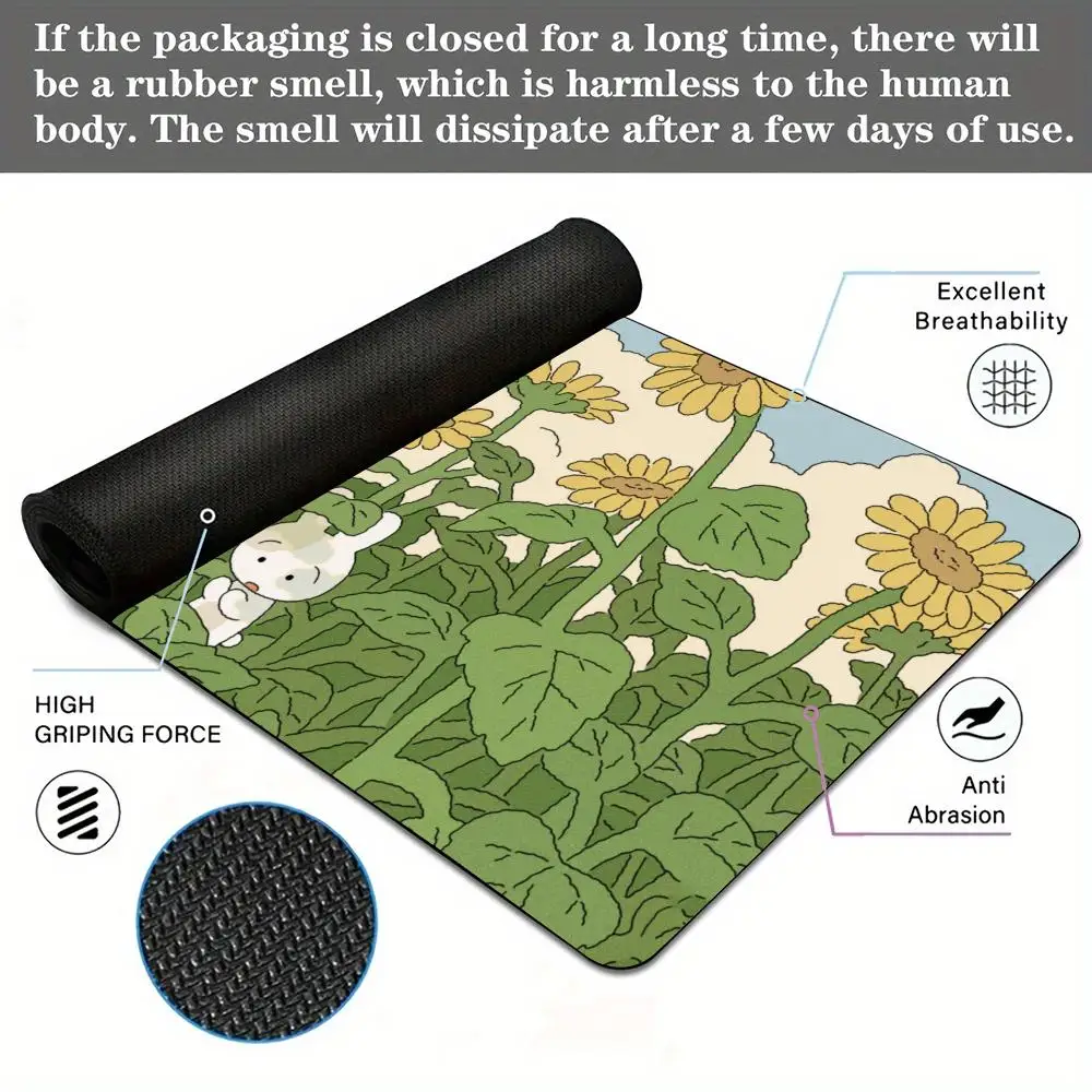 

Cute little dog rabbit kawaii Mouse Pad Desk Mat with Stitched Edge Rubber anti-slip base pc accessories Gaming mat mouse pads