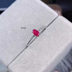 Natural Ruby Ring, 925 Sterling Silver, Simple and Exquisite Style, Recommended By The Owner, Authentic Color