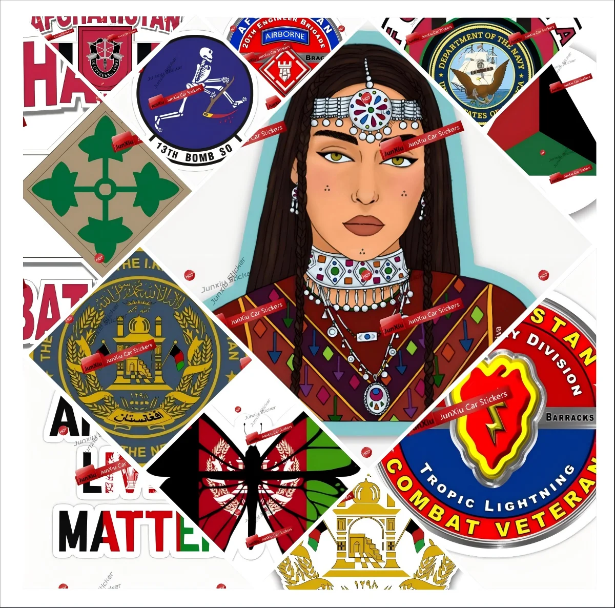Afghan Kochai Girl Aufkleber, wasserfester Aufkleber, 34. Infanteriedivision, Afghanistan, Kampf-Veteran, Fensteraufkleber, reflektierender Aufkleber