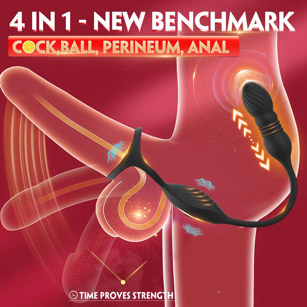 لاسلكي عن بعد تلسكوبي الشرج هزاز APP التحكم بعقب المكونات جهاز تدليك للبروستاتا مع حلقة القضيب العجان محفز AdultToy #2