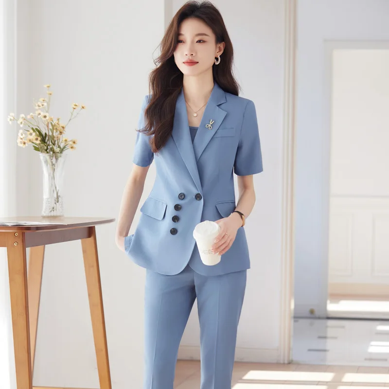 

Spring and Summer Short Sleeve Suit Women2024Design Sense Small Workwear Temperament Office Wear Building Sales Department Workw