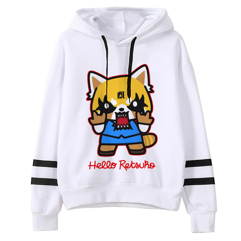 aggretsuko hoodies male y2k aesthetic harajuku Korea printed male clothing hoody manga grunge