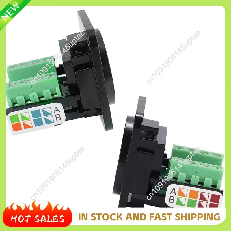 

N88R 25PCS RJ45 Female Panel Mount Screw Terminal Adapter, D-Type RJ45 8P8C Female To 8Pin Terminal