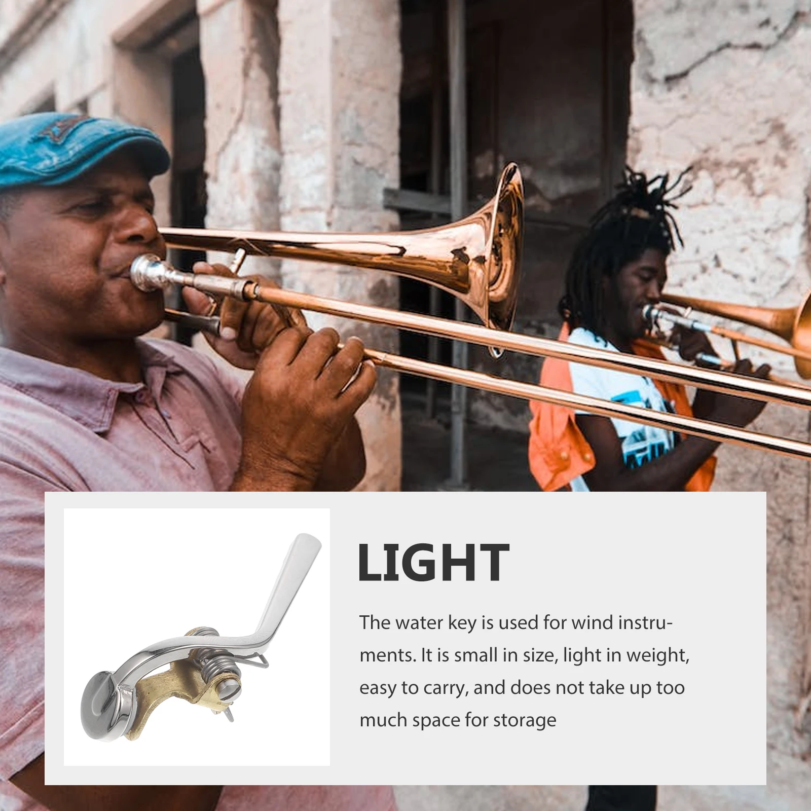 

1pc Trombone Accessories 2 8mm Bass French Horn Water Key Components Nickel Plated Brass Cork Draining Bond Mounting Parts