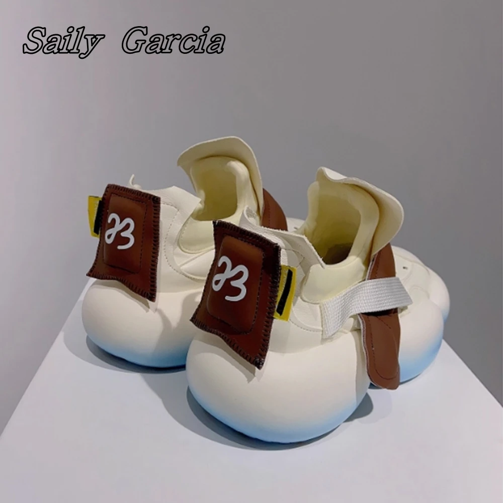 Round Toe Gradient ColorThick Bottom Women Sandals 2023 New Year Wild Mixed Color Bread Shoes wheel bottom Cool Girl Style Shoes image 4