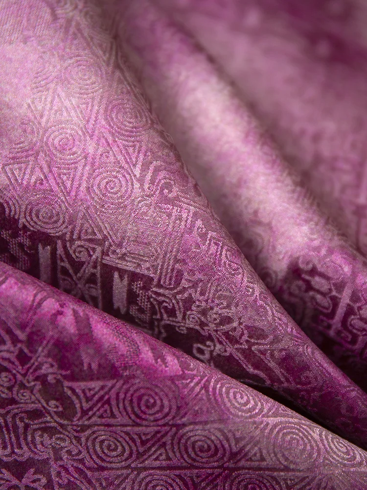 윈슬레터-100% 실크 우아한 코트, 리버시블 자카드 진주 단추, 여성 레트로 출퇴근 루즈 코트, 2025 겨울 신상 C5D209CC