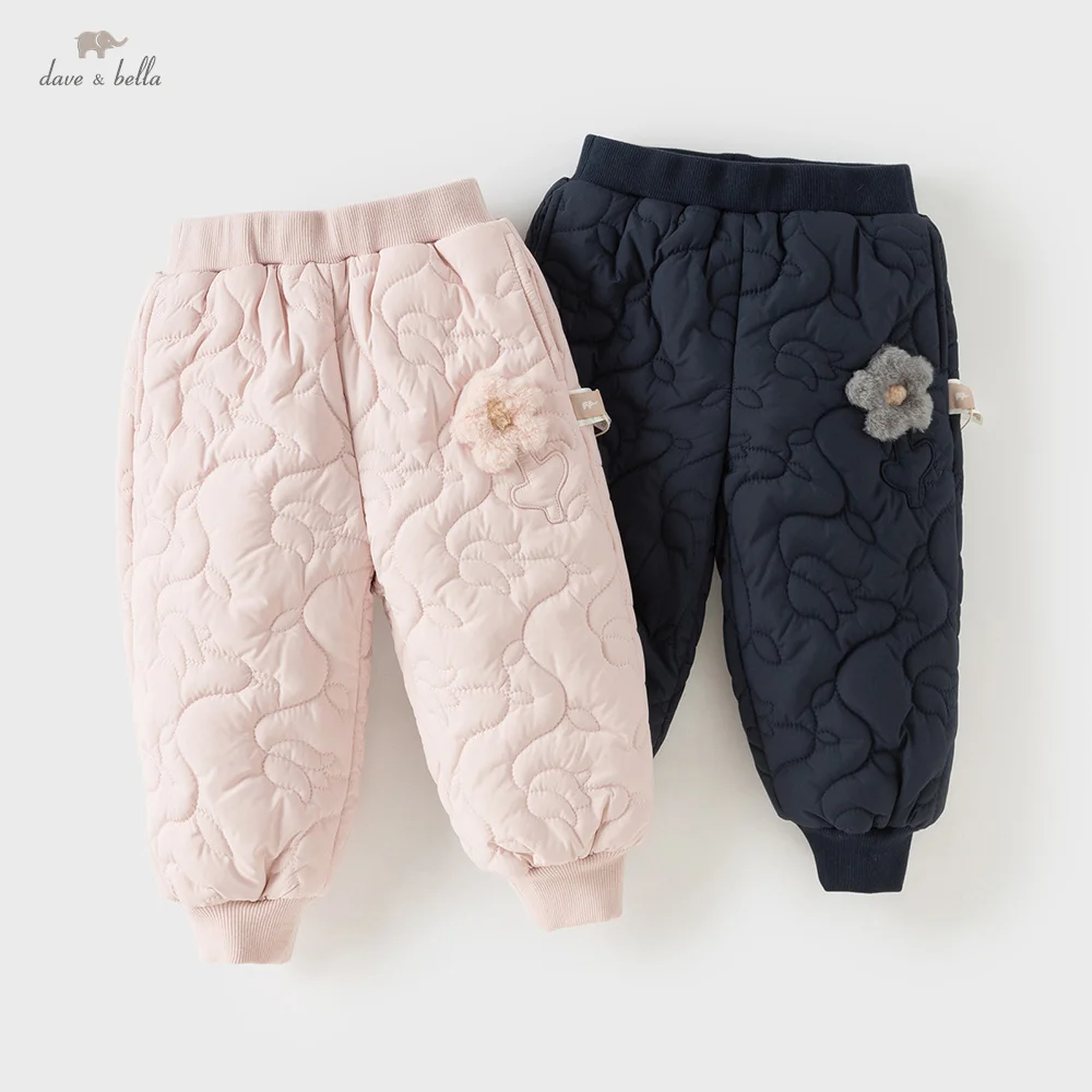 

Dave Bella Children Pants Winter Autumn Baby Velvet Thicken Girls Elastic Waist Trousers Waterproof Kids' Casual Pants DB4253811