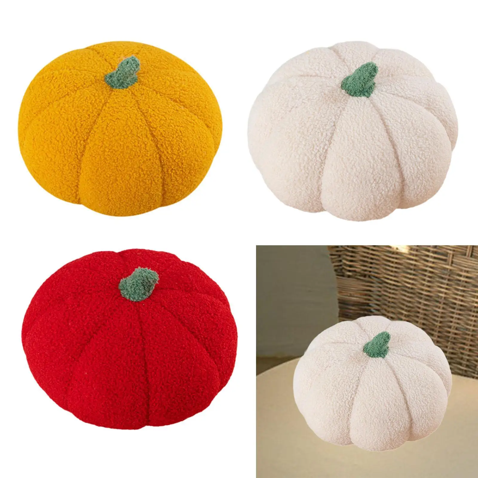 Oreiller citrouille en peluche, coussin décoratif doux pour bureau et salon