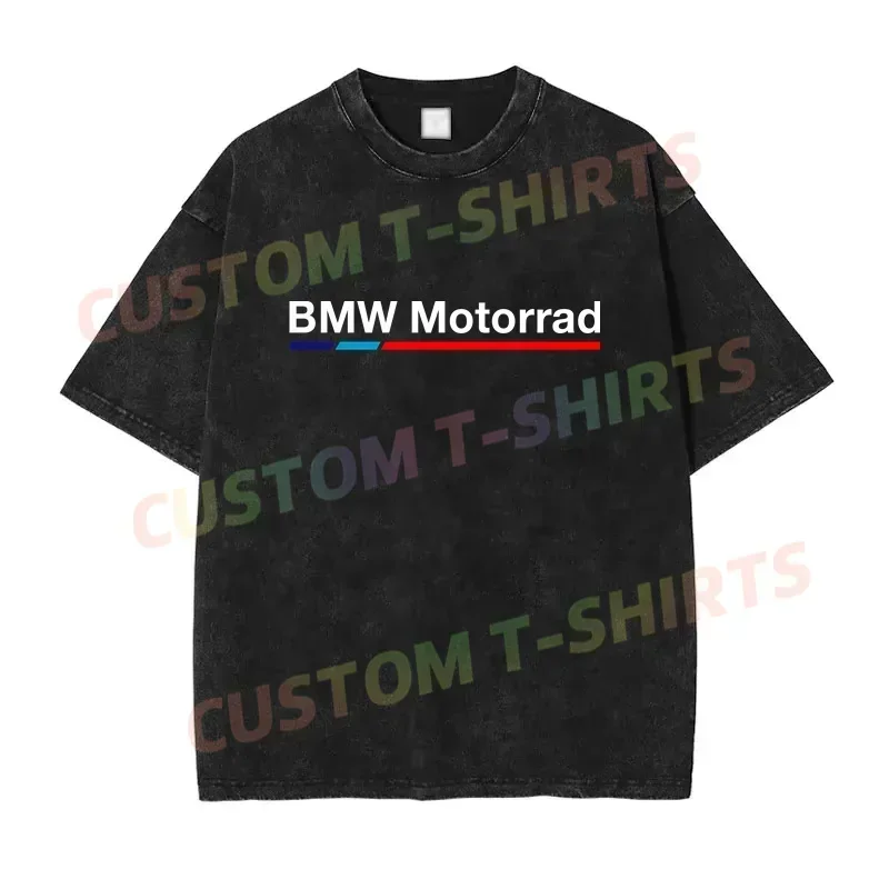 

2024 Summer Vintage Cotton Washed Sierra Bmws Motorrad T-Shirt Loose T Shirts Men Y2K Hip Hop Top Tee