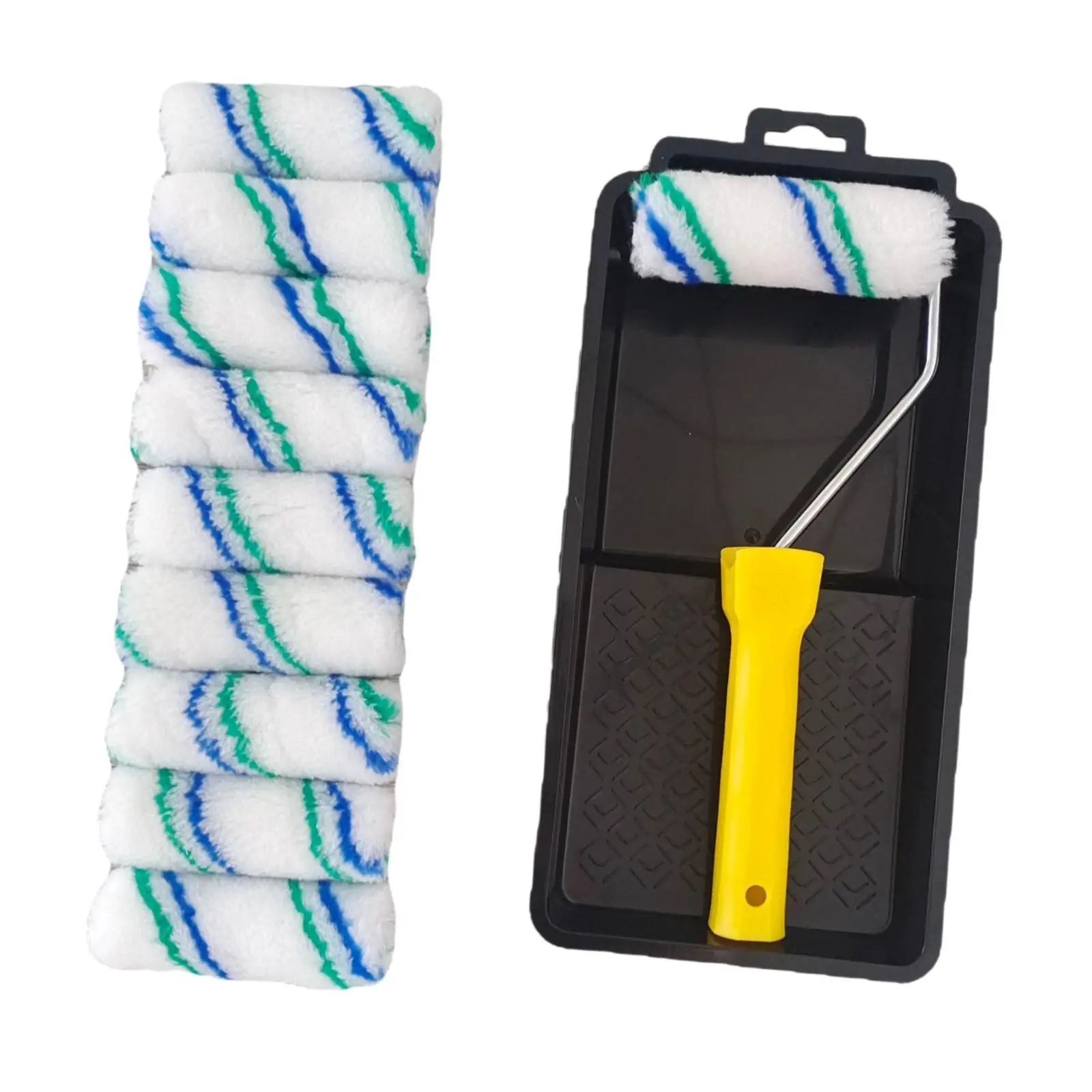 4" Paint Roller Brush with Tray Kit for Quick House Touch Ups Replacement