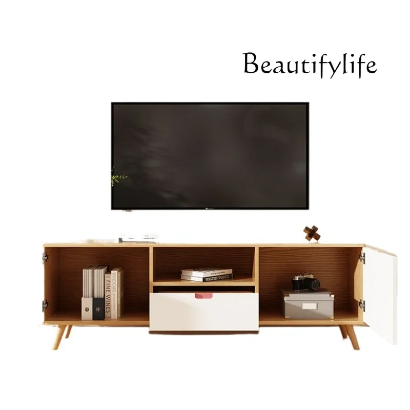 노인 친화적인 가구 노인 거실 가구 심플한 원목 수납 일체형 TV 캐비닛