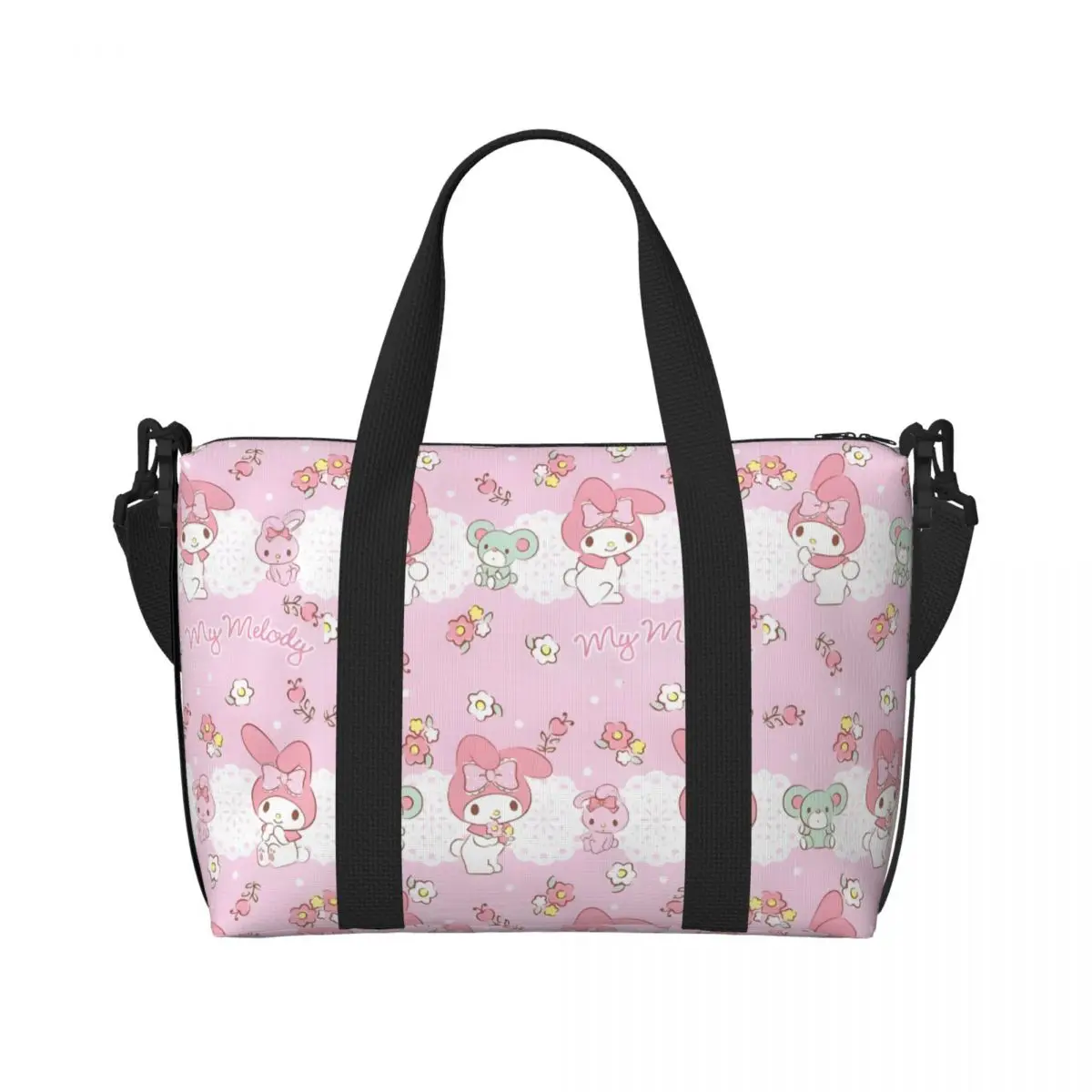 

Женская большая сумка-тоут с мультяшным фильмом Melody, большая вместительная модная спортивная пляжная дорожная сумка на плечо для спортзала