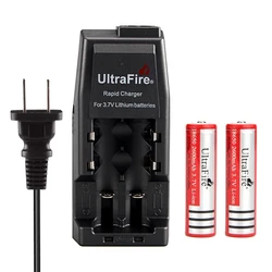 UltraFire 18650 Rechargeable Battery 3.7V Real Capacity 2600mAh Li-ion batterie for Flashlight Headlamp Toy with WF-139 Charger