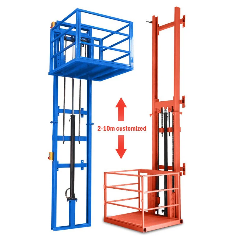 

Rail-type Cargo lift Monorail Hydraulic platform 2m 4m 6m 8m Warehouse Workshop Small Home elevator Customizable