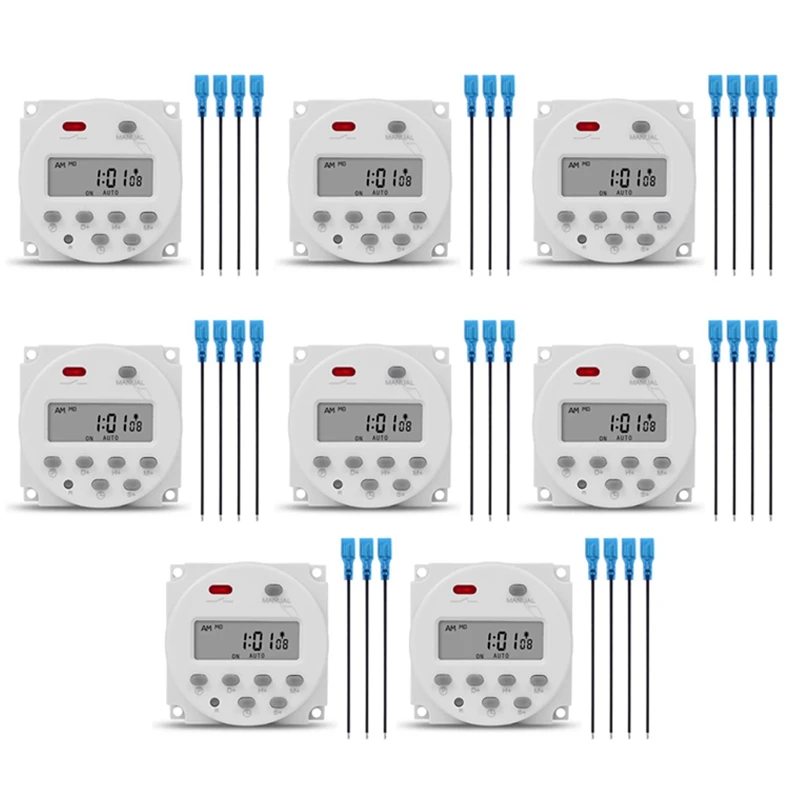 

8X SINOTIMER 1 Second Interval 12V Digital LCD Timer Switch 7 Days Weekly Programmable Time Relay Programmer CN101S