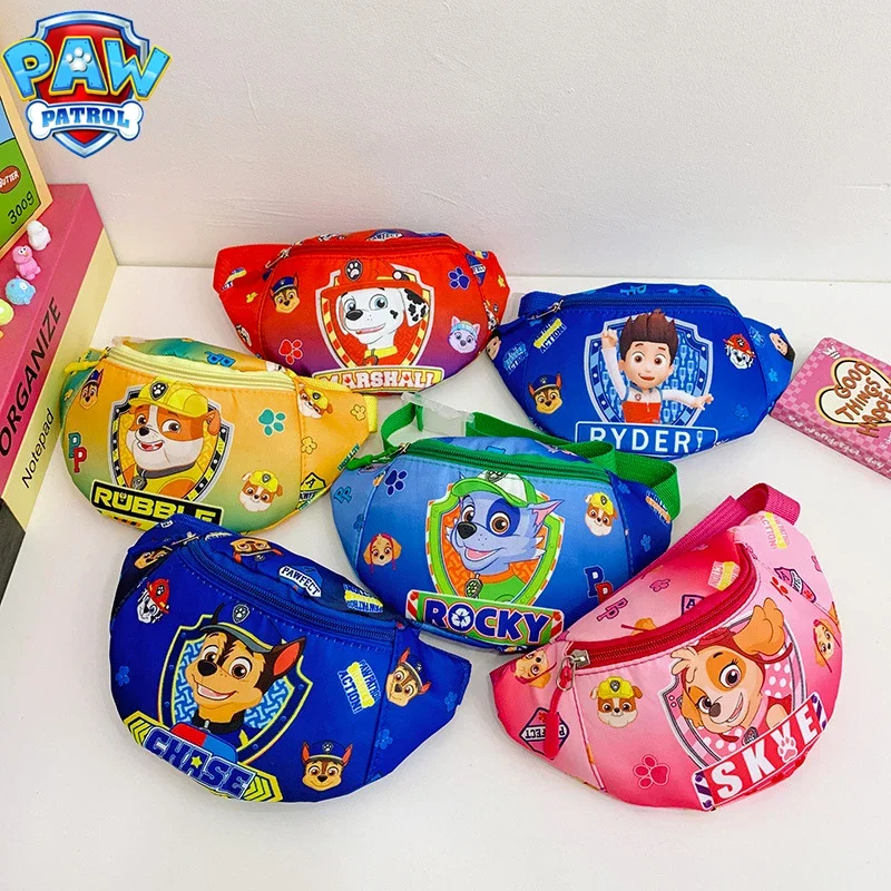 

Детская нагрудная сумка PAW Patrol с героями мультфильмов, регулируемая сумка через плечо, аниме-сумка на молнии для монет, для школы и путешествий