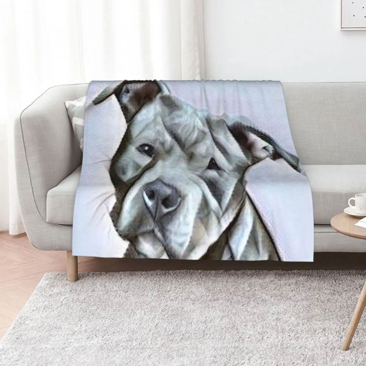 Manta decorativa para amantes de los perros Pitbull, con un hermoso diseño de un Pit Bull de nariz azul de esta raza gentil y leal. Manta para cama, mantas peludas.