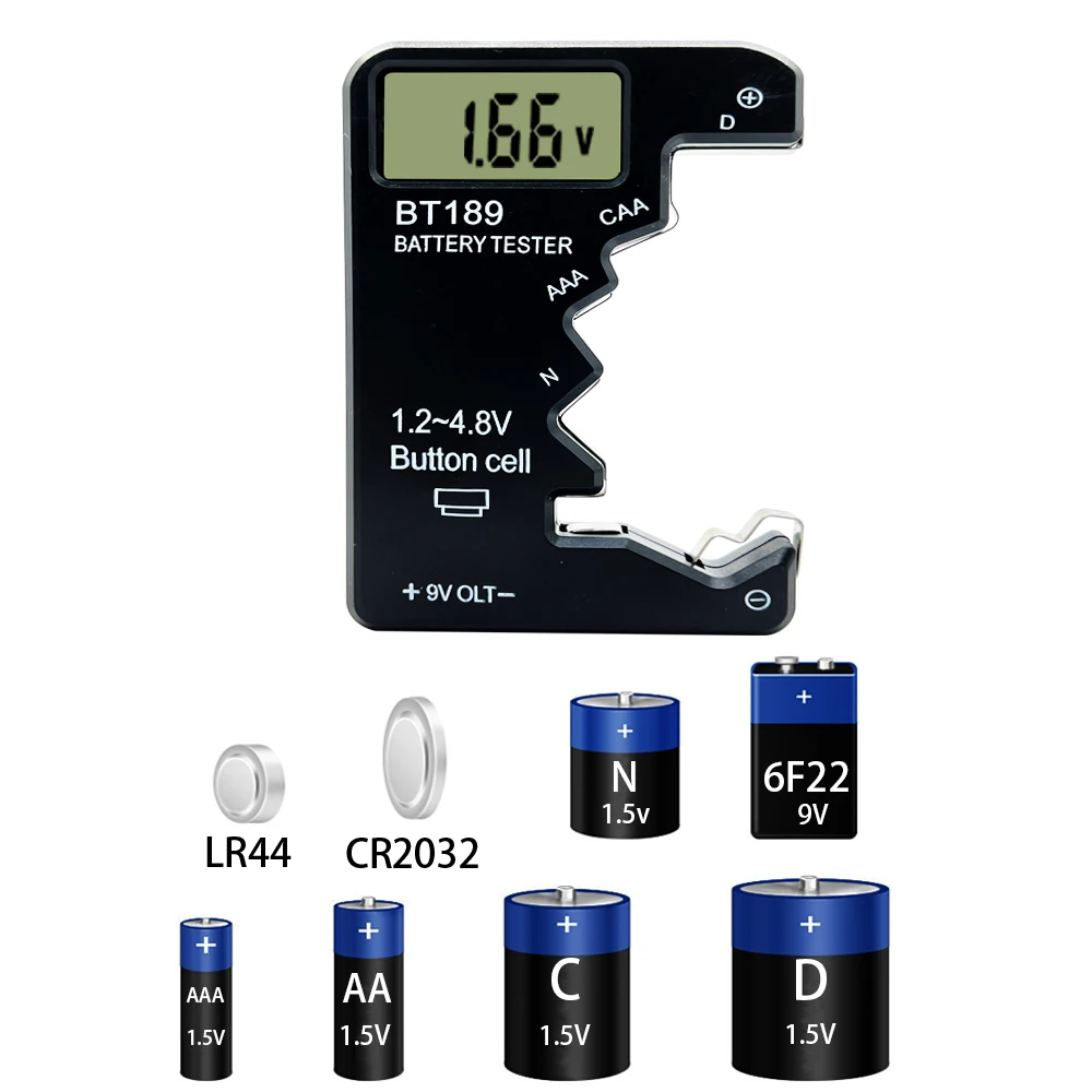 BT-189 AA/AAA/C/D/9V/1.5V Battery Capacity Tester Battery Tester BT189 LCD Display Universal Check  Battery Tester